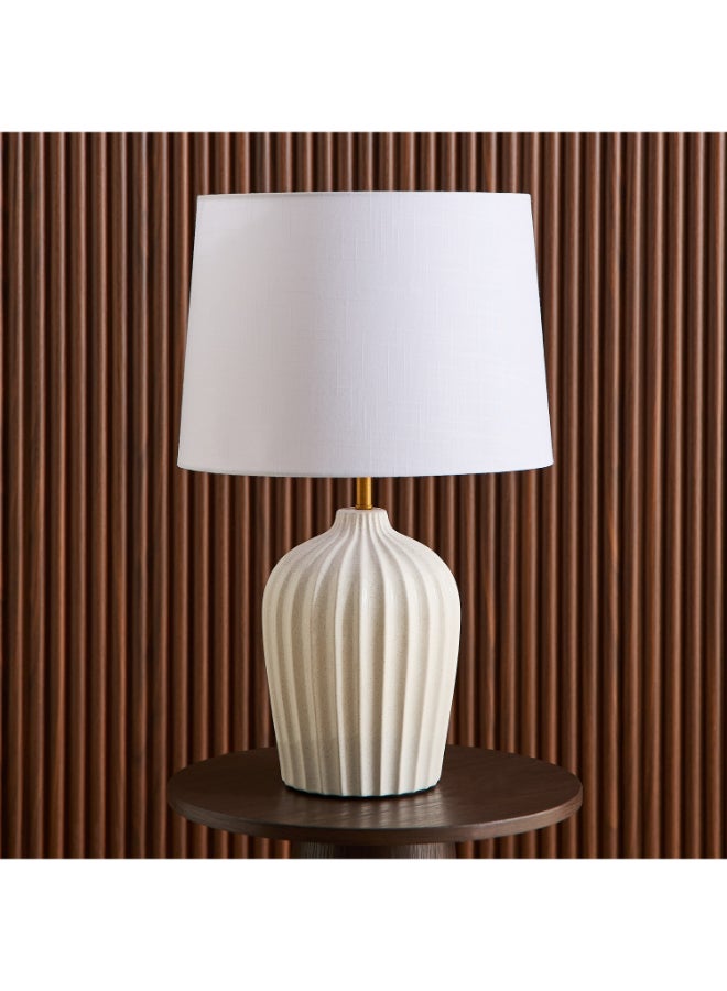 Home Box Ceramic Table Lamp with Linen Shade for Home Decor - Image 1